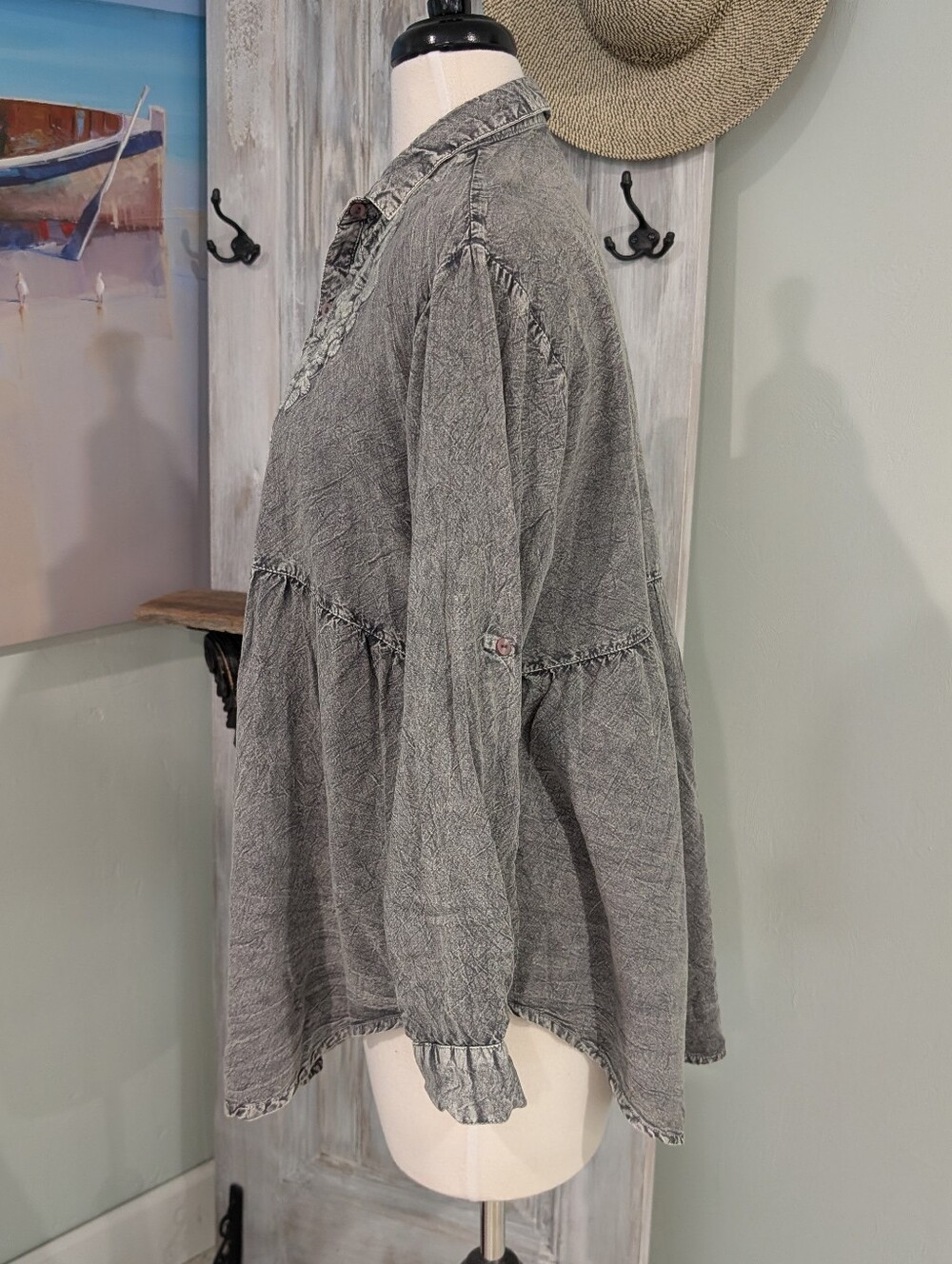 Chic Connection Embroidered Button Front Shirt - Picture 4 of 9